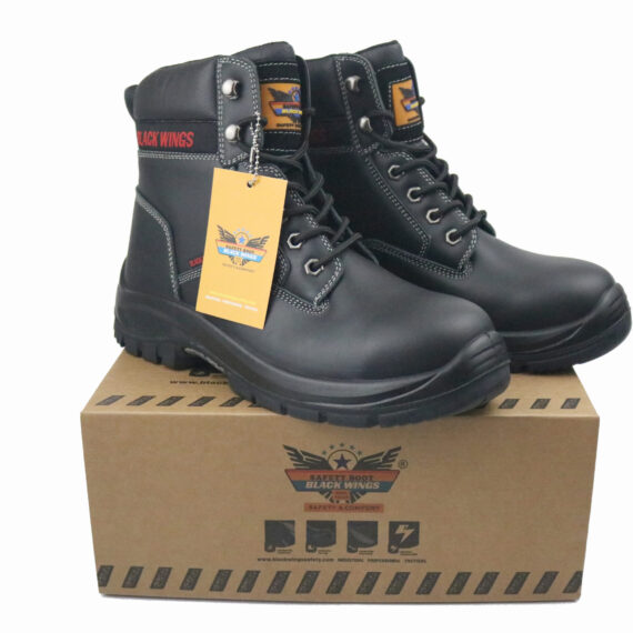 Black Wings Safety Boots Mid-Cut Black