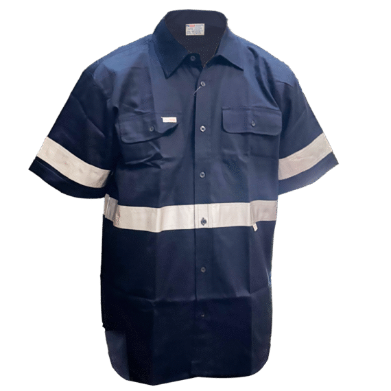 Navy Short Sleeve With Reflector