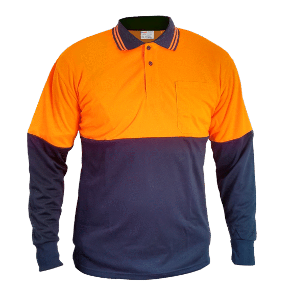 Orange Navy Polo Long Sleeve