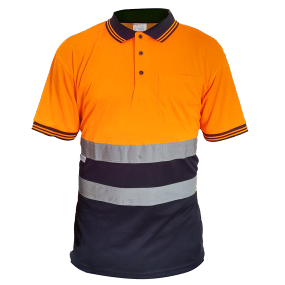 Orange Navy Polo Short Sleeve With Reflector